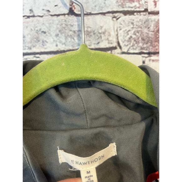 41 Hawthorn Gray Open Front Blazer medium Roll Tab Sleeves Polka Dot Lining - Picture 5 of 8